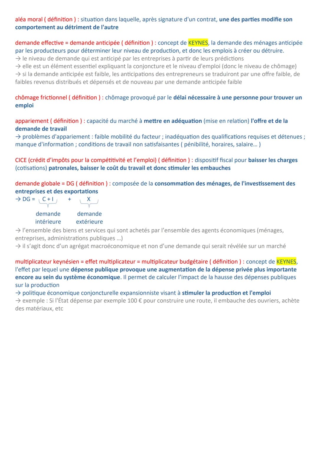 Chapitre 6-
6- Définitions
chômage (définition ) : moment de déséquilibre du marché du travail, durant lequel l'offre d'emplois est
supérieu