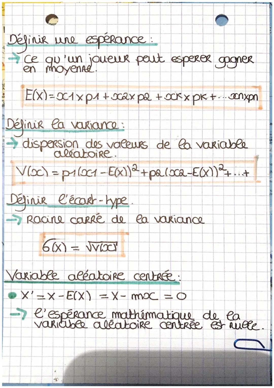 maths

VARIABLES ALÉATOIRES

variable aléatoire: fonction définie sur
un univers 2 et à valeur dans R.

variable aléatoire discrète : variab