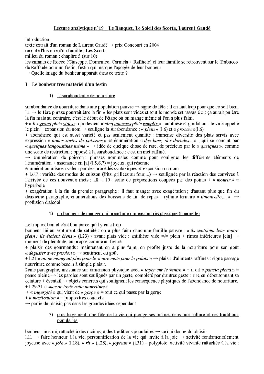 Le Banquet, Le Soleil des Scorta, Laurent Gaudé