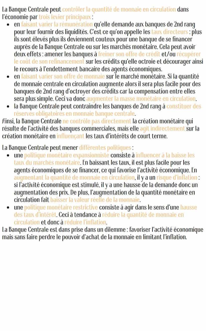 S.E.S.
La monnaie
1. Formes et fonctions:
La monnaie est l'ensemble des moyen de paiement dont disposent les agents
économiques pour effectu