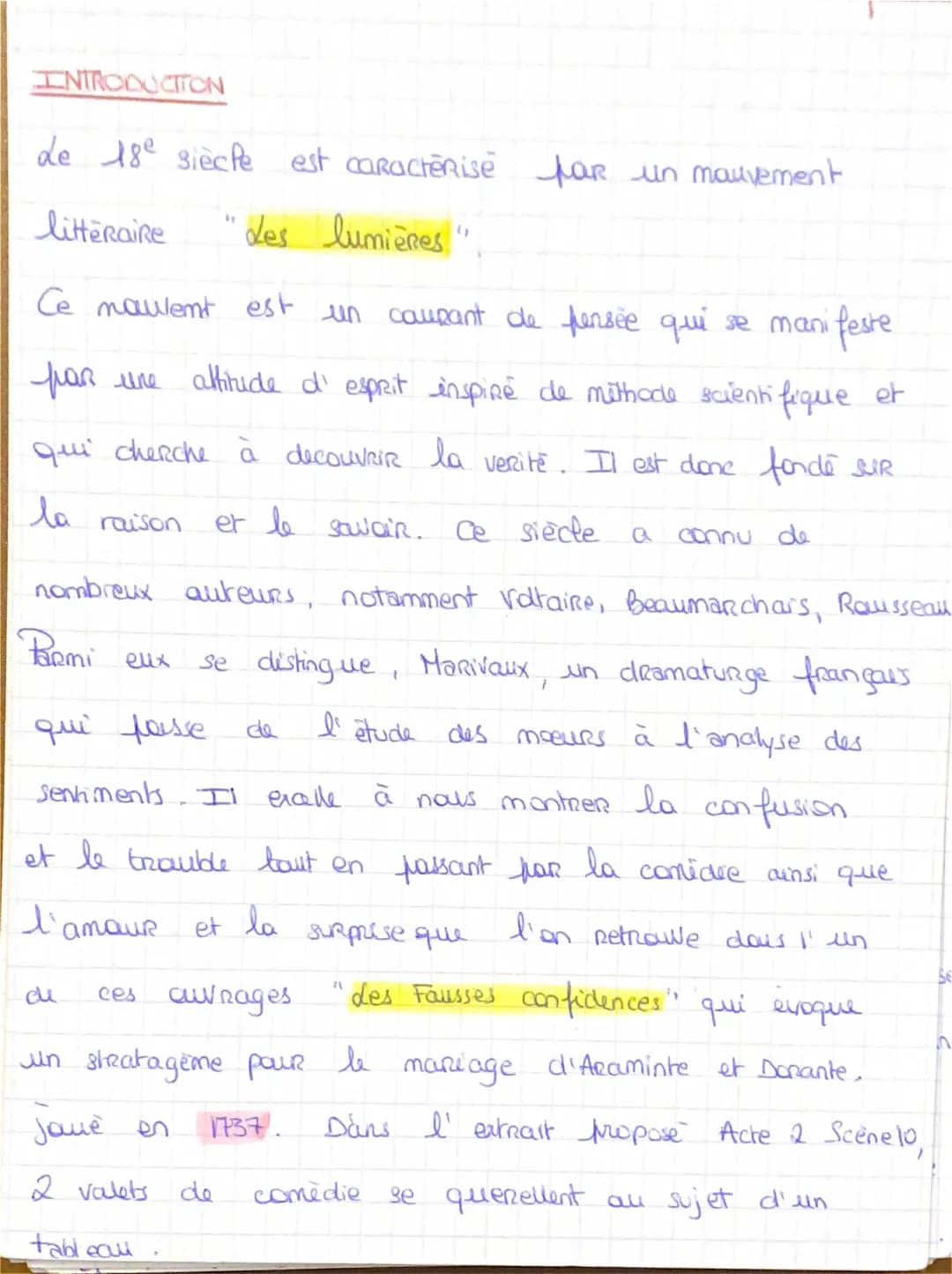 Introduction à l'œuvre 'Les Fausses Confidences' de Marivaux