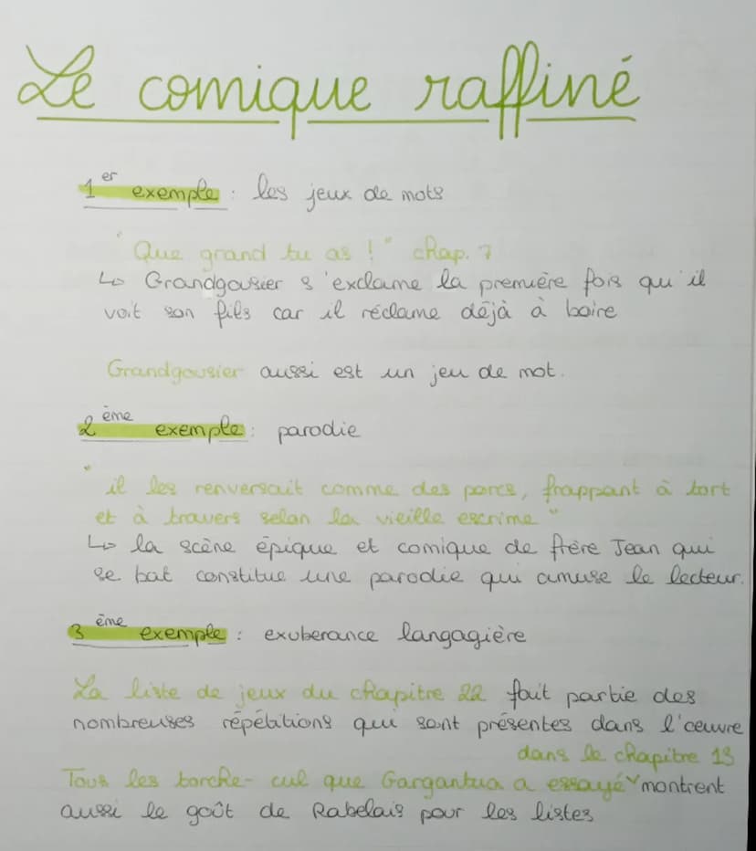 Rire
Rire et savoir
=> démesure / gigantisme.
amusent
Tonalité comique vise à provoquer le rire chez le lecteur
en mettant en scène une situ