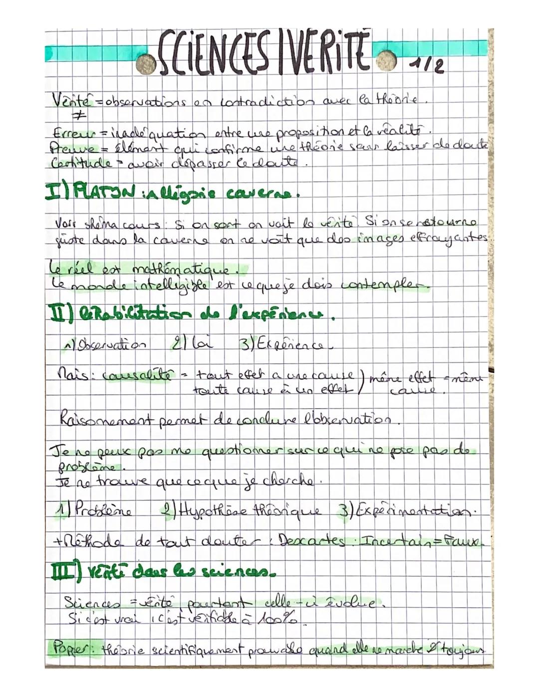 SCIENCES IVERITE 112
Vente = observations on contradiction avec la théorie.
Erreur = inadequation entre une proposition et la realite
Preuve