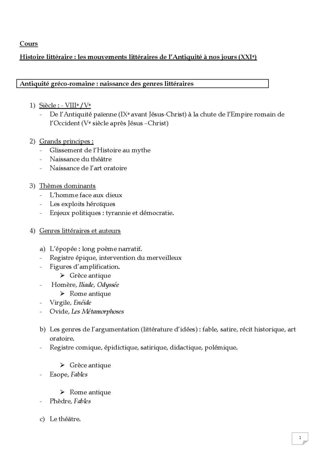 100 Fiches PDF pour Découvrir les Mouvements Littéraires et la Littérature Française