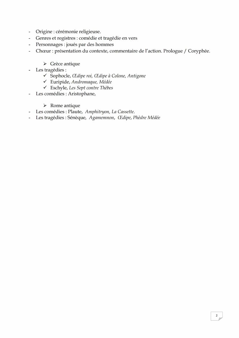 Cours
Histoire littéraire : les mouvements littéraires de l'Antiquité à nos jours (XXIe)
Antiquité gréco-romaine : naissance des genres litt
