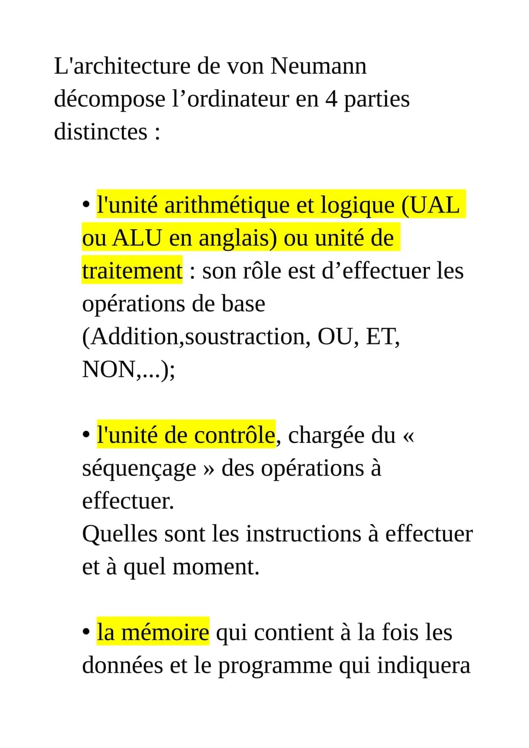 Architecture de von Neumann
L'architecture dite de von Neumann est un
modèle d'ordinateur qui utilise une
structure de stockage unique pour
