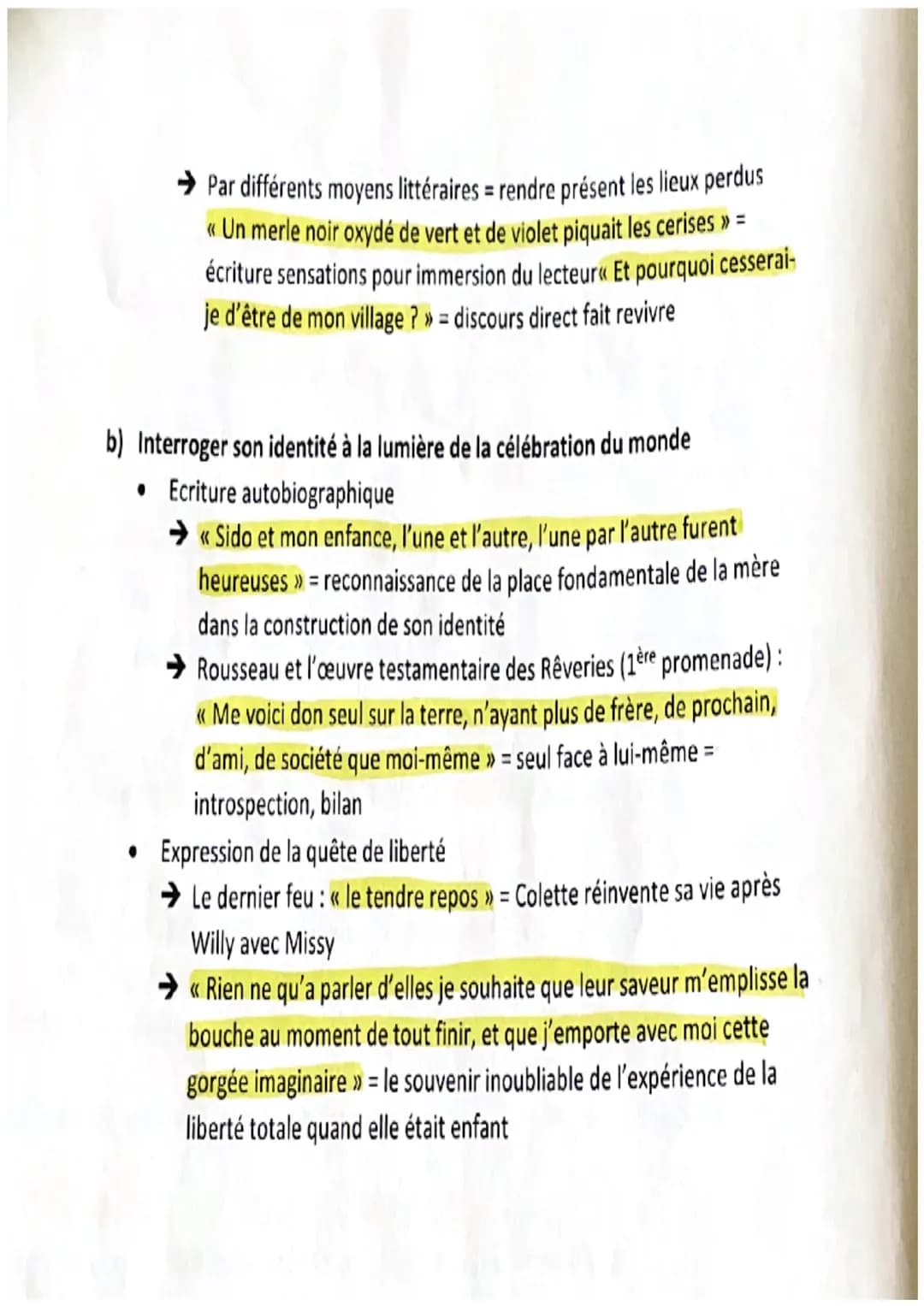 REVISION BAC DISSERTATION : LE ROMAN
Titre de l'œuvre intégrale : Sido: autobiographie hommage mère/enfance
Les Vrilles de la Vigne : recuei