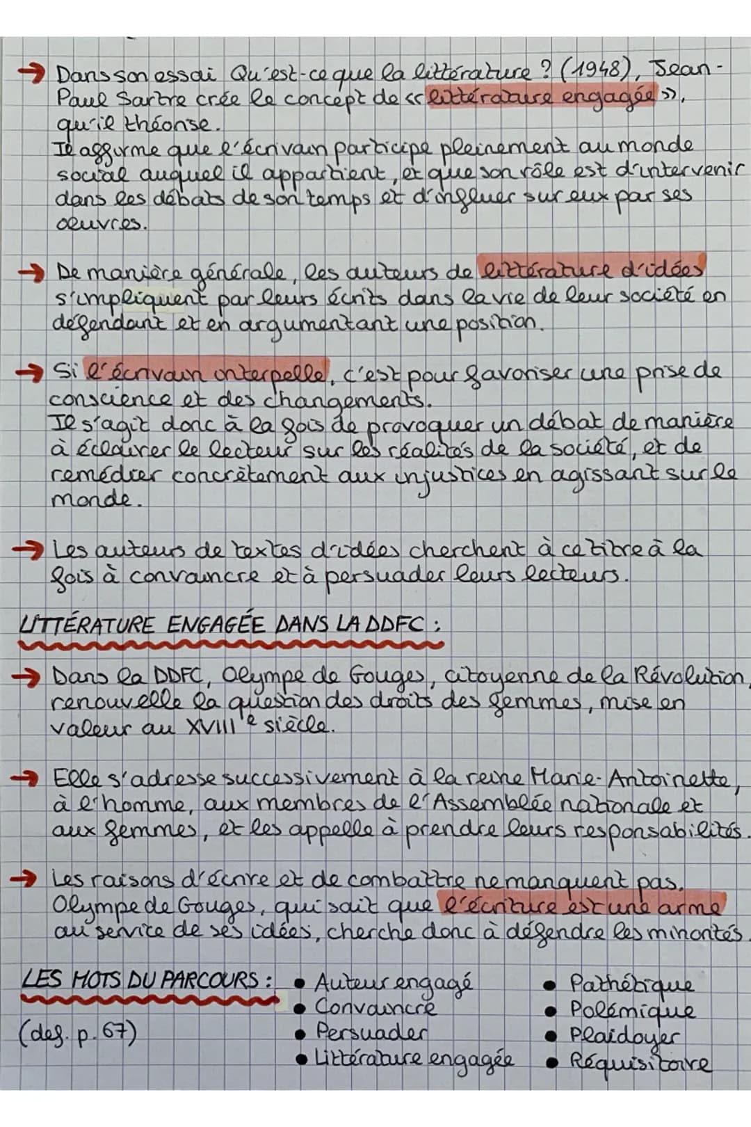 Ecrire et combattre
6 pour l'égalité 2
→ 2 infinitifs associés par la conj. de coordination <<t »
Lo la littérature est un combak.
→ Avantag