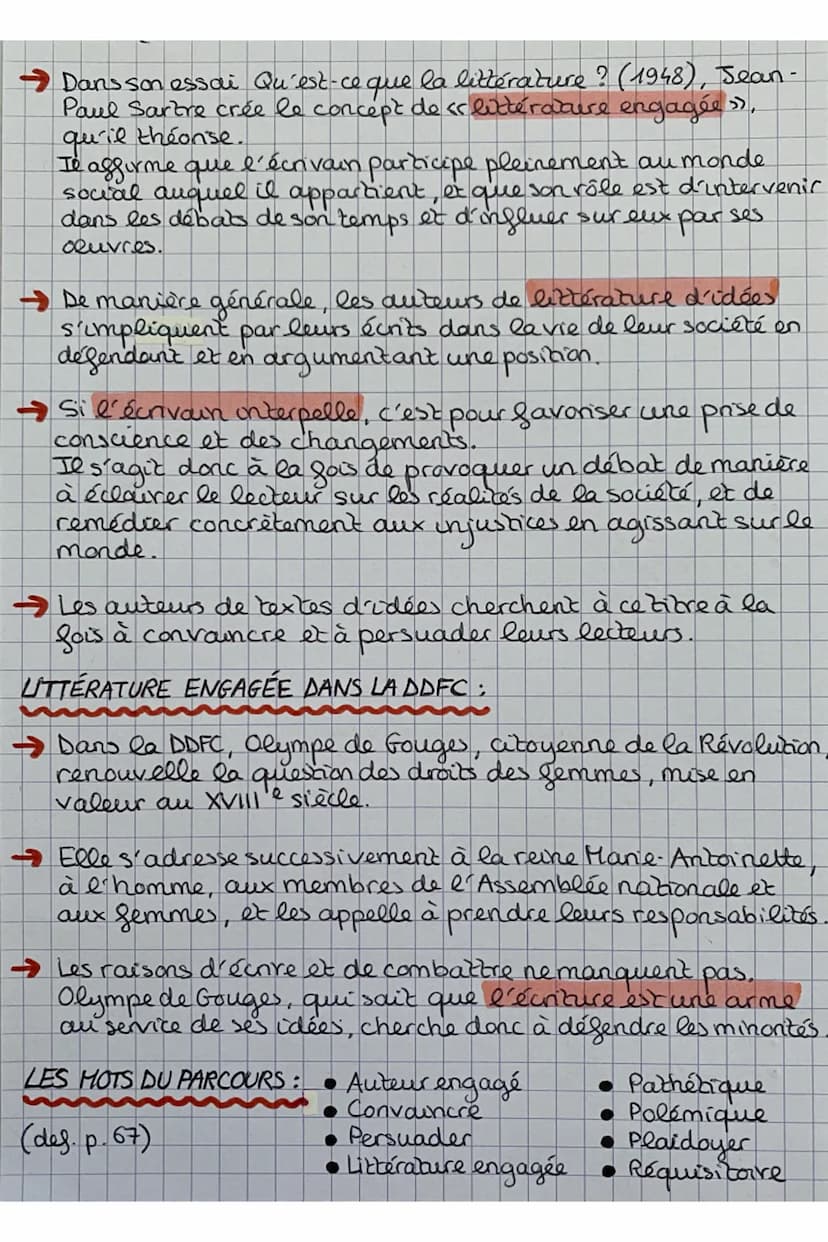 Ecrire et combattre
6 pour l'égalité 2
→ 2 infinitifs associés par la conj. de coordination <<t »
Lo la littérature est un combak.
→ Avantag