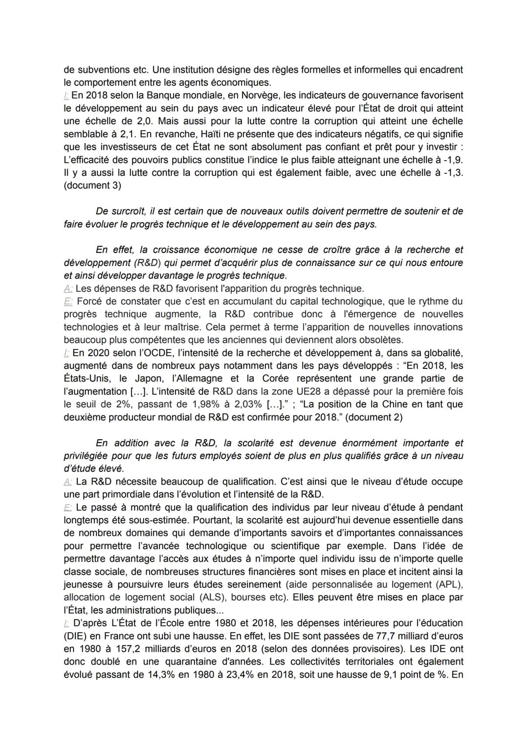 Amàlia Saraiva
DISSERTATION
Terminale 8
Les facteurs travail et capital sont-ils suffisants pour expliquer la croissance ?
La croissance éco