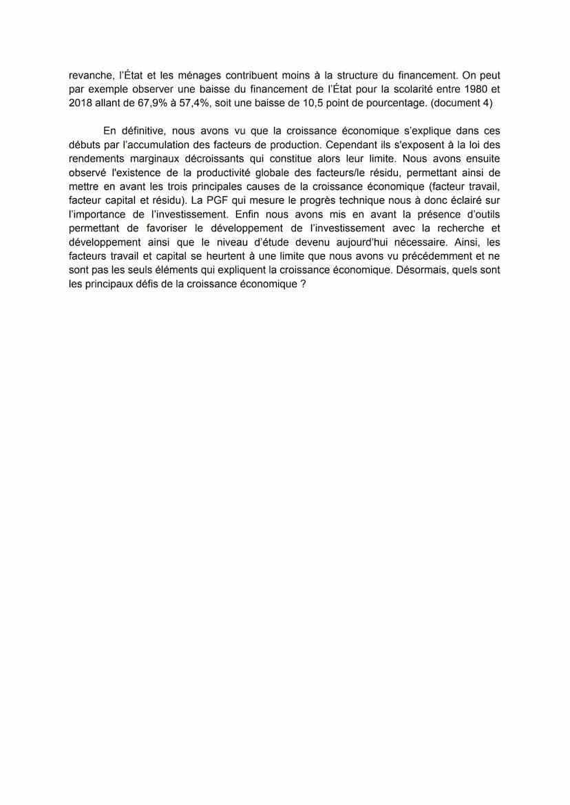 Amàlia Saraiva
DISSERTATION
Terminale 8
Les facteurs travail et capital sont-ils suffisants pour expliquer la croissance ?
La croissance éco