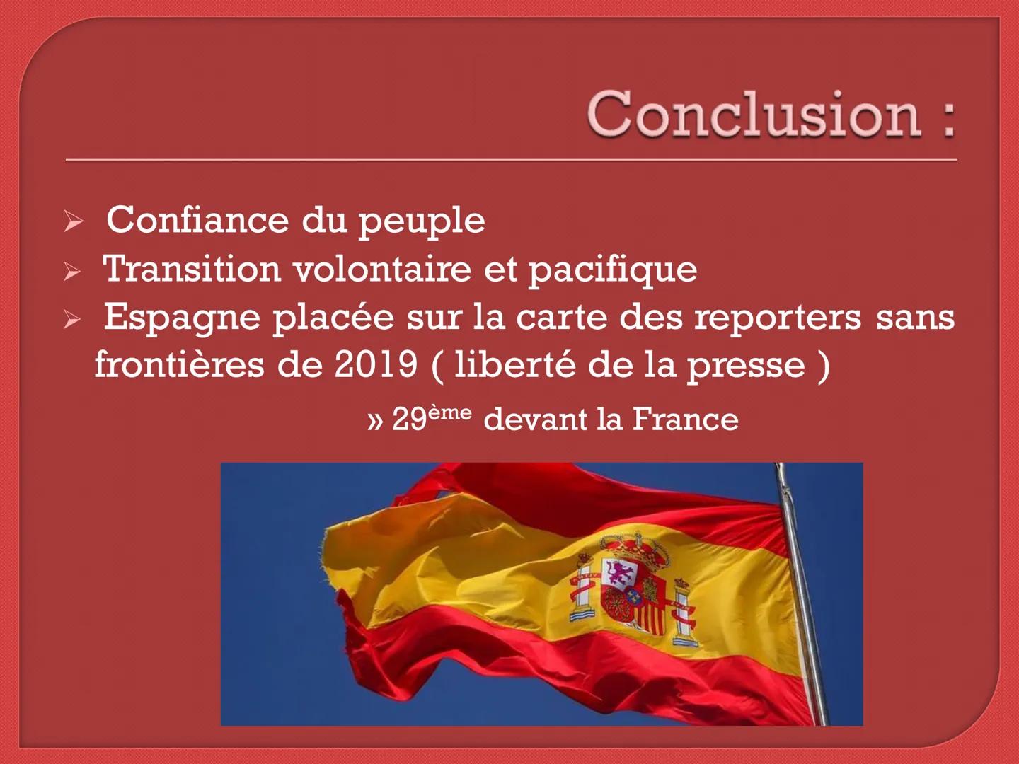 L'Espagne : la transition
démocratique de la mort de
Franco à l'adhésion à l'Union
Européenne Sommaire
1. La frise chronologique des étapes-