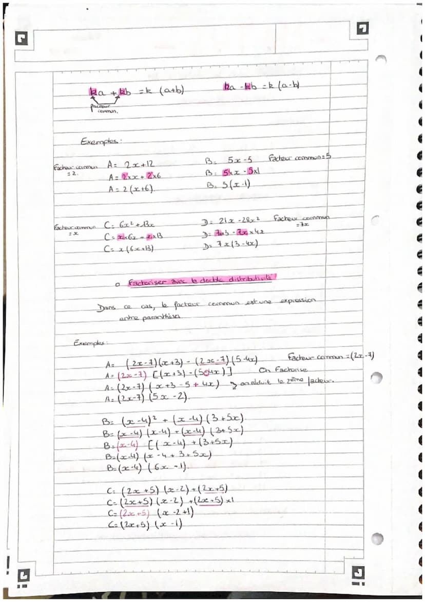 in
-MATHS
-
Développer avec la distributivité
• distribohvite simple.
Exemples:
A= 5 (x+2)
A = 5x + 5x2!
A = 5x + 10.
Exemples
a double dist