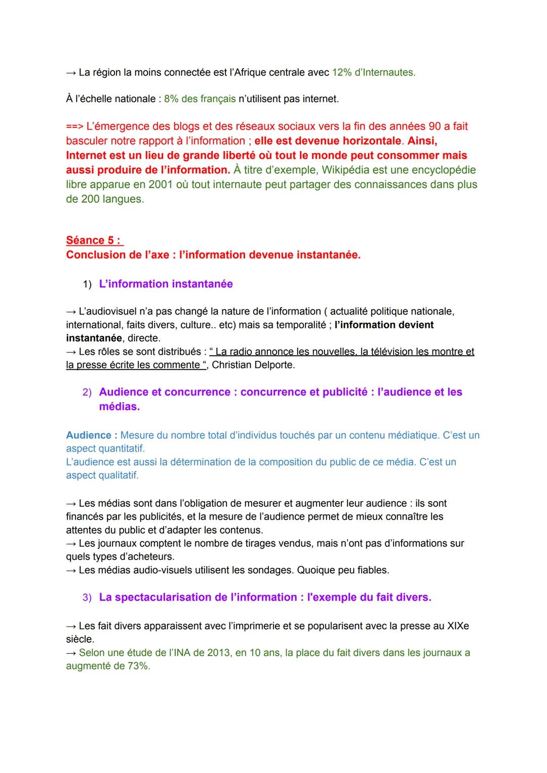 FICHE DE RÉVISION
SPÉ HISTOIRE GÉO-POLITIQUE :
Séquence 1:
S'informer - un regard critique sur les sources et modes de
communication.
Séance