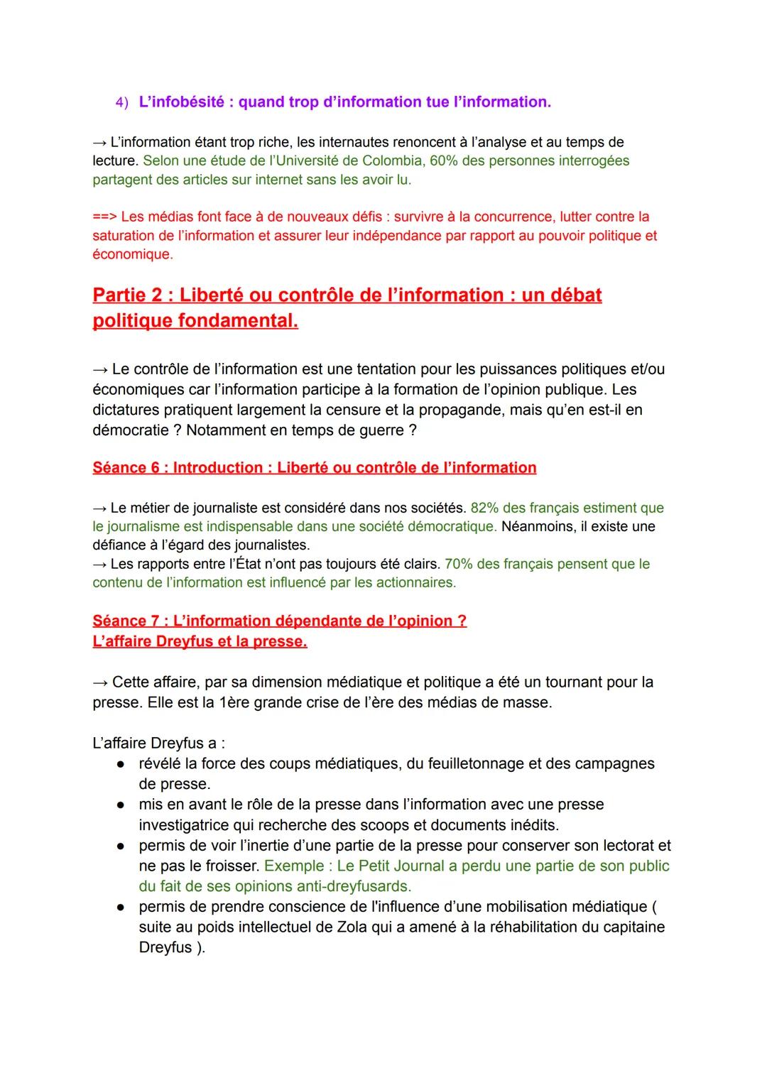 FICHE DE RÉVISION
SPÉ HISTOIRE GÉO-POLITIQUE :
Séquence 1:
S'informer - un regard critique sur les sources et modes de
communication.
Séance