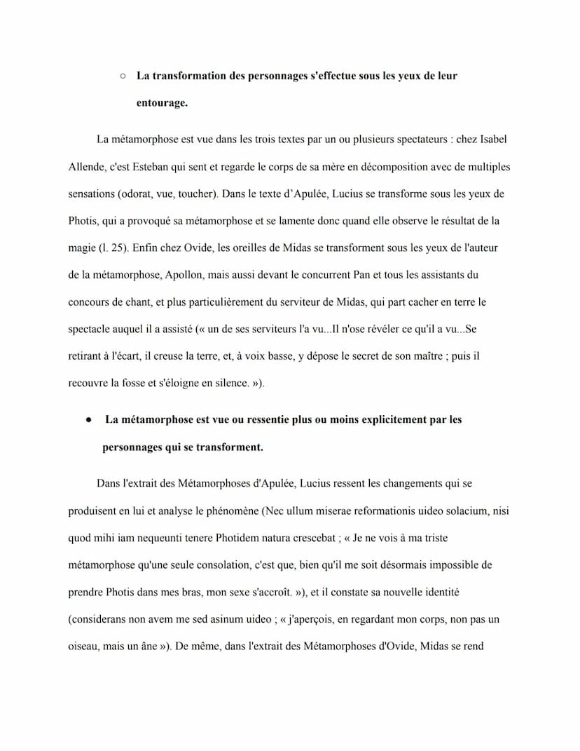 Corrigé d'un sujet d'oral en LLCA
SUJET: Comment les textes du corpus nous donnent-ils
à voir le processus de la métamorphose ?
Une métamorp