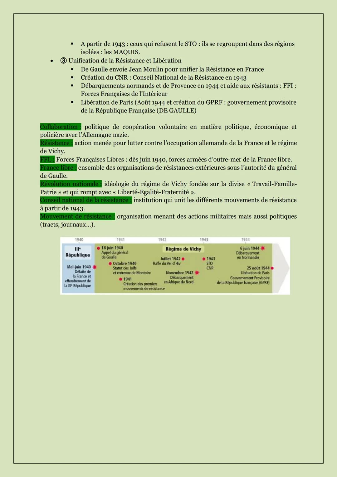 L'armistice :
Deux zones au sein de la France → nouvelle frontière : la ligne de démarcation :
Zone Nord: zone occupée
●
●
●
●
●
●
●
Le chan