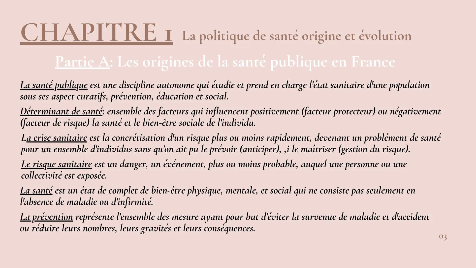 Hafifa
Emma
Sarah
REVISION
Chapitre 1 et chapitre 2
ΟΙ SOMMAIRE
Chapitre I
Partie A: L'origines de la santé publique en France.......
Partie