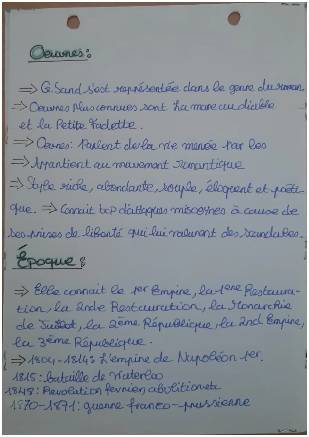 Français
Fiche auteur : George Sand
Née à Paris le 01/07/1804
Morte à Nohant le 08/06/1876
"Les chefs-d'oeuvres ne sont jamais the des tenta