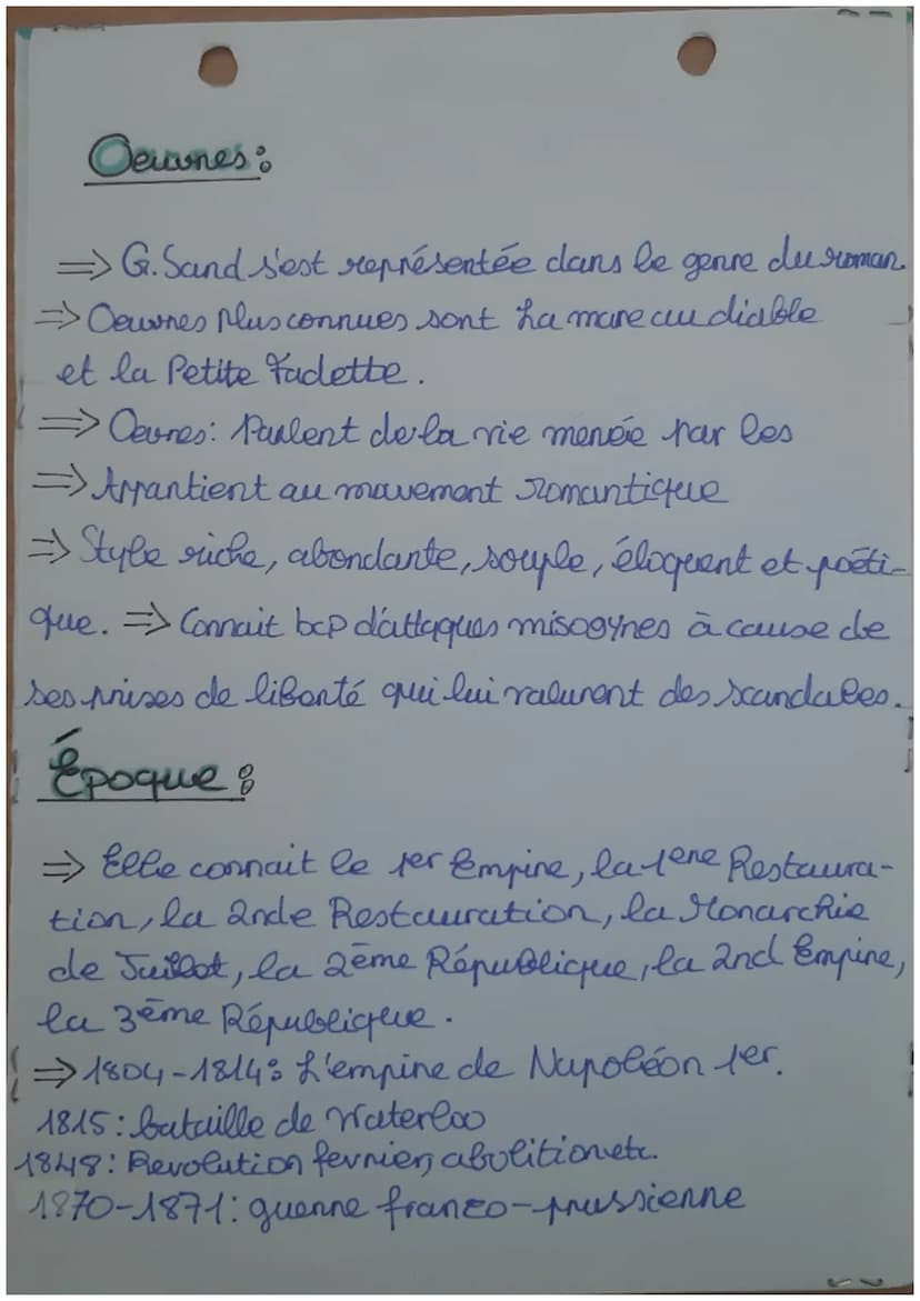 Français
Fiche auteur : George Sand
Née à Paris le 01/07/1804
Morte à Nohant le 08/06/1876
"Les chefs-d'oeuvres ne sont jamais the des tenta