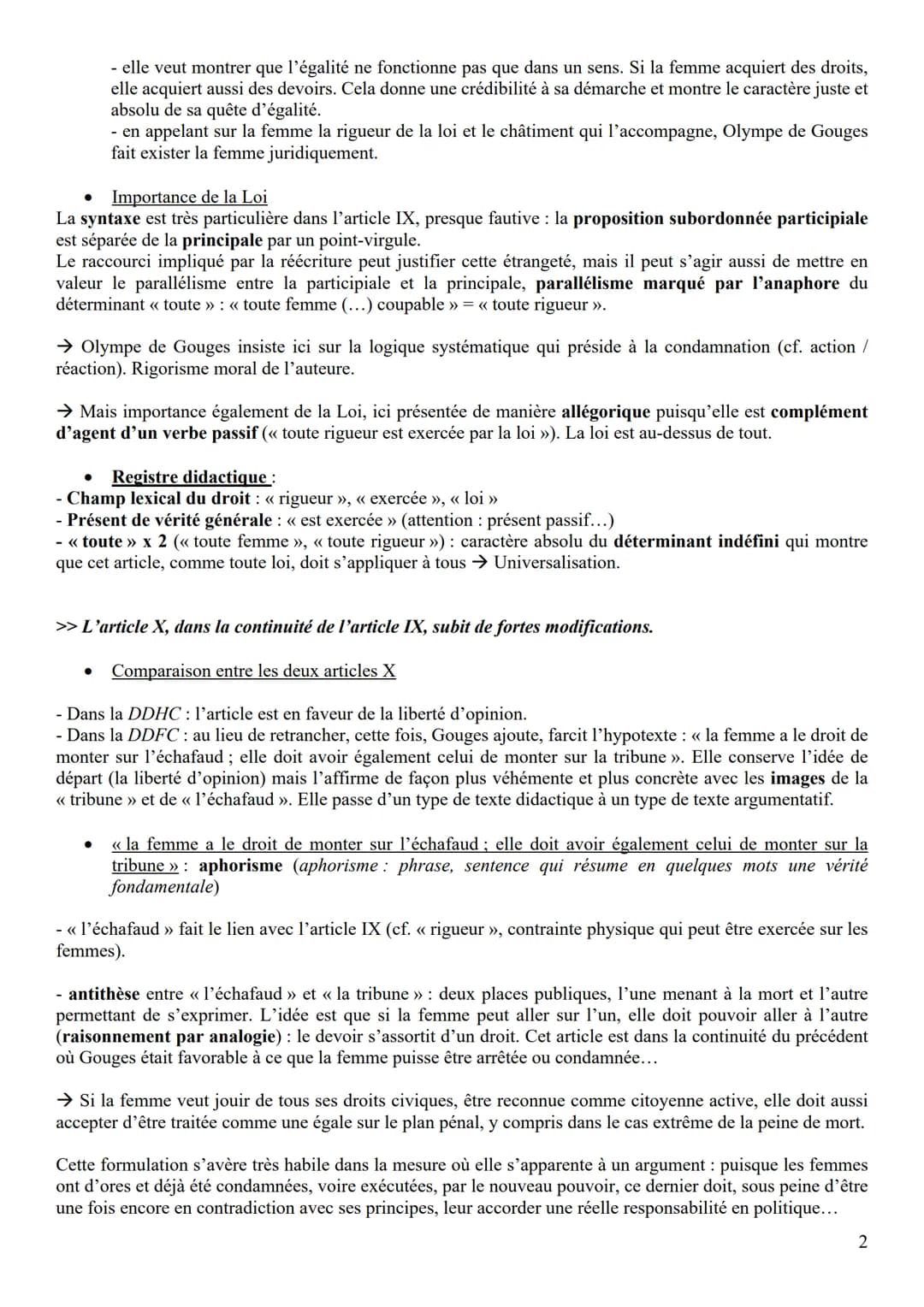 OBJET D'ÉTUDE: LA LITTÉRATURE D'IDÉES DU XVIE AU XVIIIE SIÈCLE
Ol : Déclaration des droits de la femme et de la citoyenne, Olympe de Gouges,