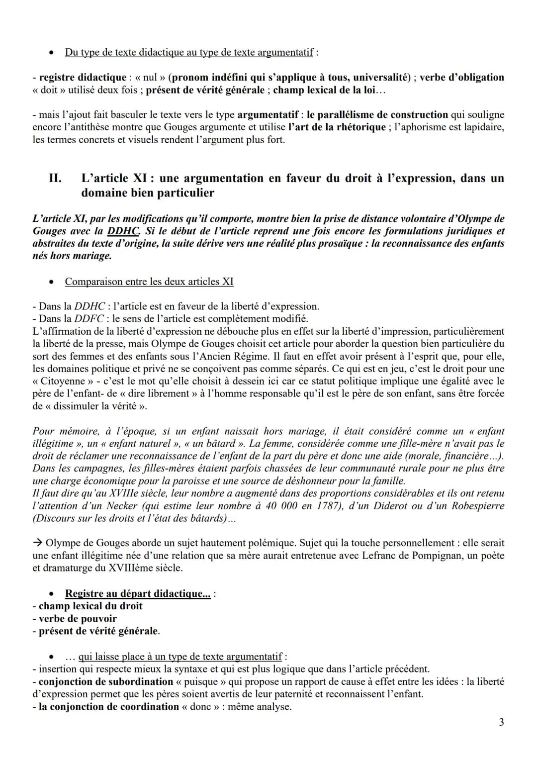 OBJET D'ÉTUDE: LA LITTÉRATURE D'IDÉES DU XVIE AU XVIIIE SIÈCLE
Ol : Déclaration des droits de la femme et de la citoyenne, Olympe de Gouges,