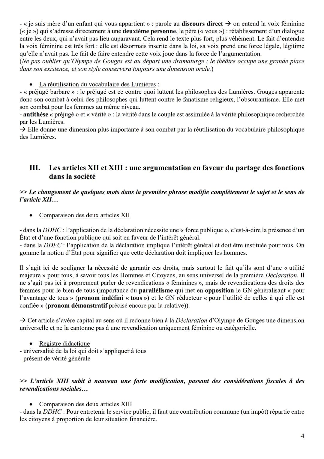 OBJET D'ÉTUDE: LA LITTÉRATURE D'IDÉES DU XVIE AU XVIIIE SIÈCLE
Ol : Déclaration des droits de la femme et de la citoyenne, Olympe de Gouges,