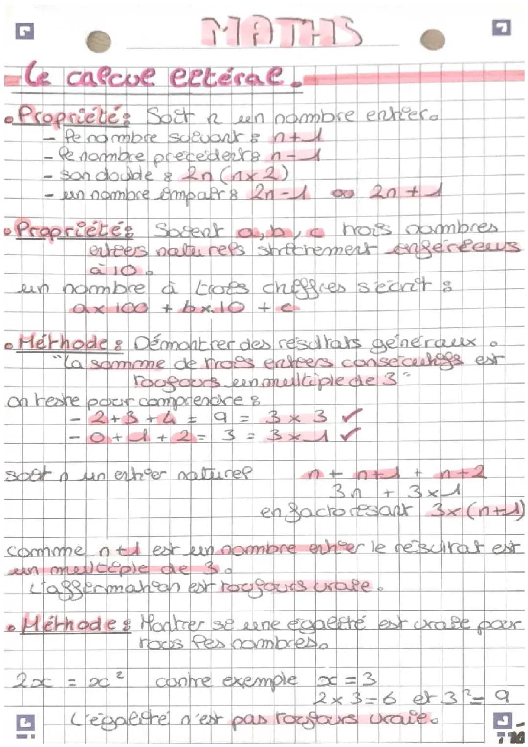 Calcul Littéral - Exercices pour 3ème, 4ème et 5ème avec Corrigés PDF