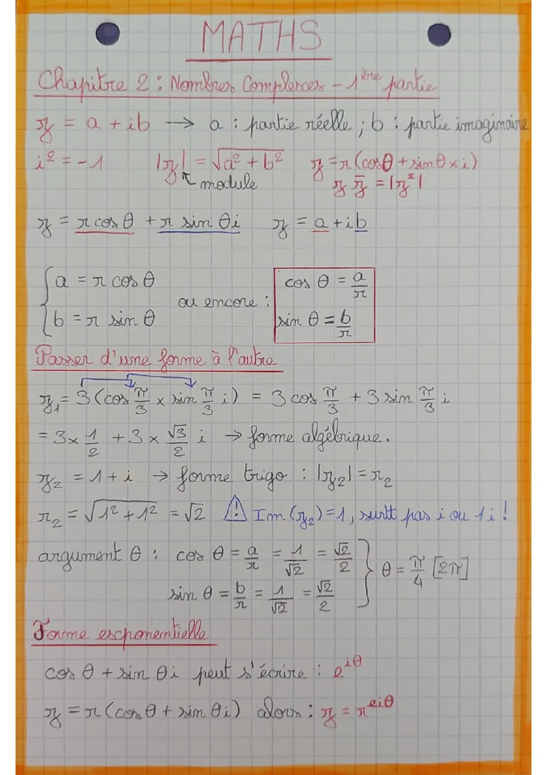 Chap 2 : Nombres Complexes partie 1