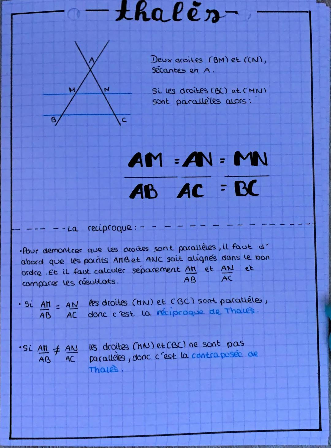 A
A
M
N
3
с
thales-
Si AM
= AN
AB AC
•Si AM AN
AB
AC
Deux aroites (BM) et (CN),
Secantes en A.
Si les droites (BC) et (MN)
sont paralleles a