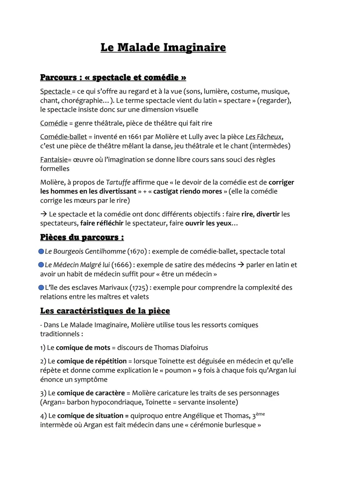 Le Malade Imaginaire: Fiche de Lecture, Analyse et Citations
