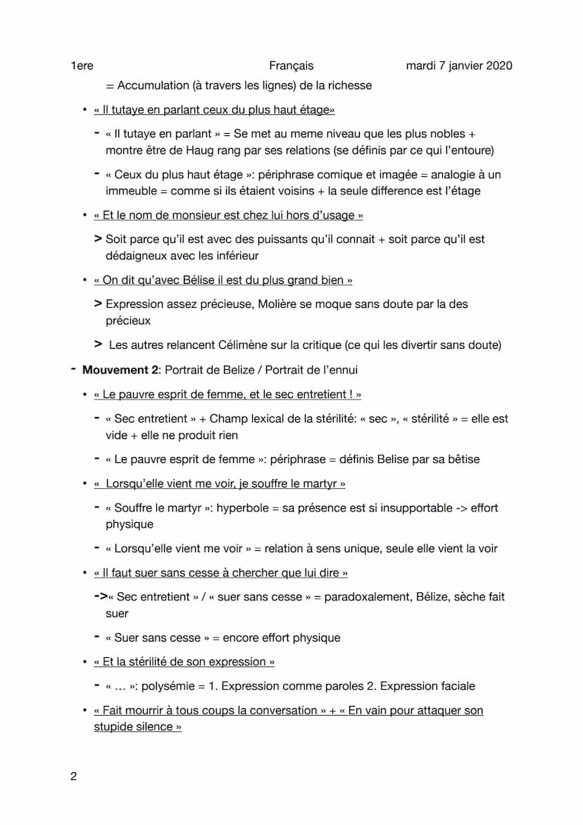 1ere
Lecture analytique - Le misanthrope
Sujet
Français
1
mardi 7 janvier 2020
Mouvement 1: Portrait de Géralde / Portrait de l'orgueil
●
<<