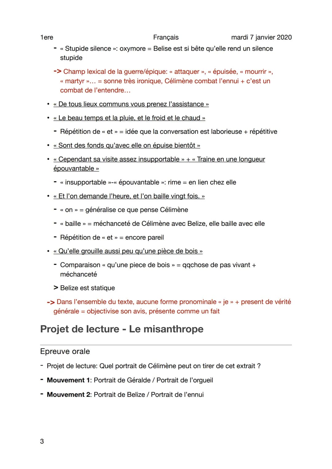 1ere
Lecture analytique - Le misanthrope
Sujet
Français
1
mardi 7 janvier 2020
Mouvement 1: Portrait de Géralde / Portrait de l'orgueil
●
<<