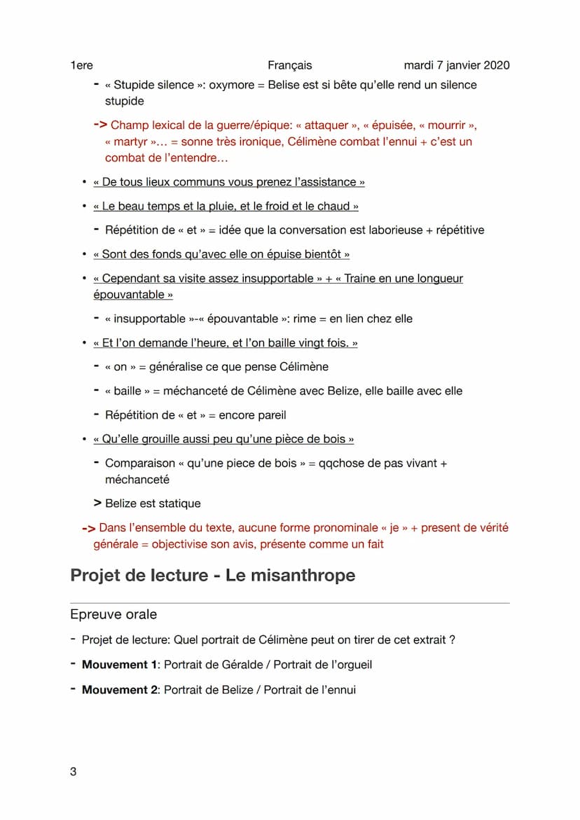 1ere
Lecture analytique - Le misanthrope
Sujet
Français
1
mardi 7 janvier 2020
Mouvement 1: Portrait de Géralde / Portrait de l'orgueil
●
<<