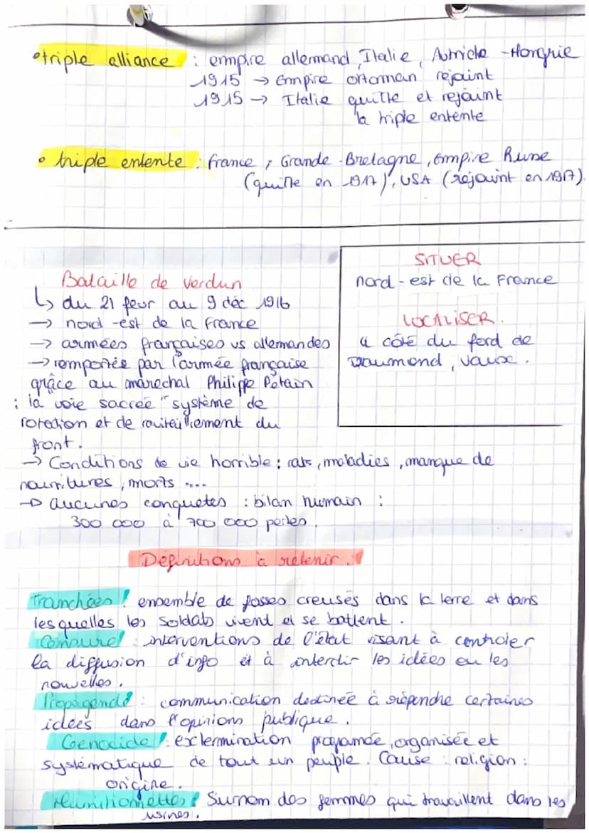 مل منه
histoine
dates (1⁰° guerre)
28 juin 1914: assassinat de
François Ferdinand
Aout 1914: I'allemagne
envahit la france.
1916: Bataille d