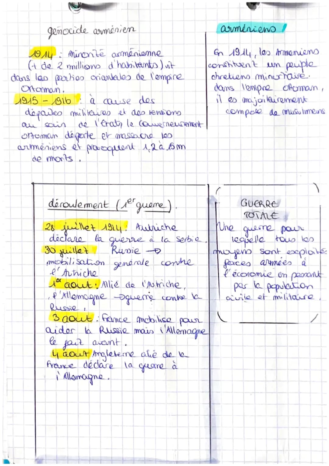 مل منه
histoine
dates (1⁰° guerre)
28 juin 1914: assassinat de
François Ferdinand
Aout 1914: I'allemagne
envahit la france.
1916: Bataille d