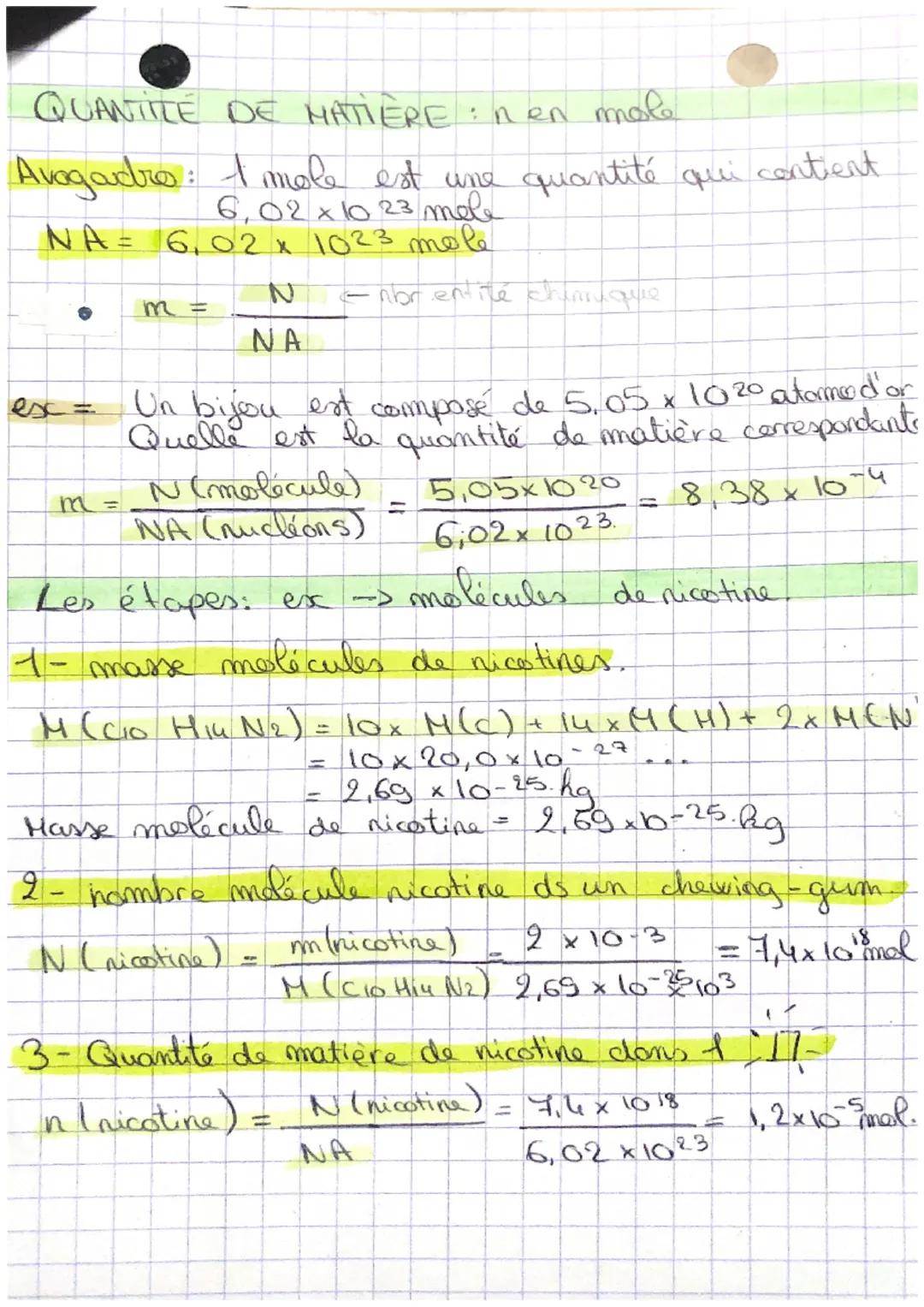 # Physique-Chimie

MASSE D'UNE ENTTIE CHIMIQUE

*   Masse d'un atorme

$matome = A x mm nucleons.$

*	Masse d'une molécule:

ex: Déterminer 
