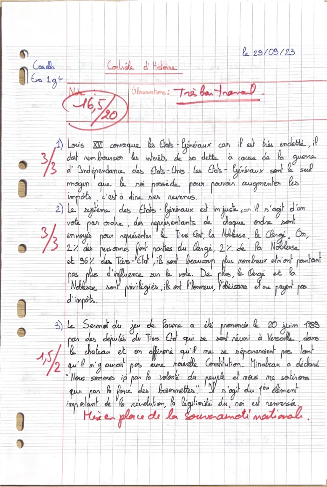 # Castella
# Ena 1g4

Conlule d'Histoire                                       le 29/08/23

Note:
Observations : Très banal
$\boxed{16,5/20}