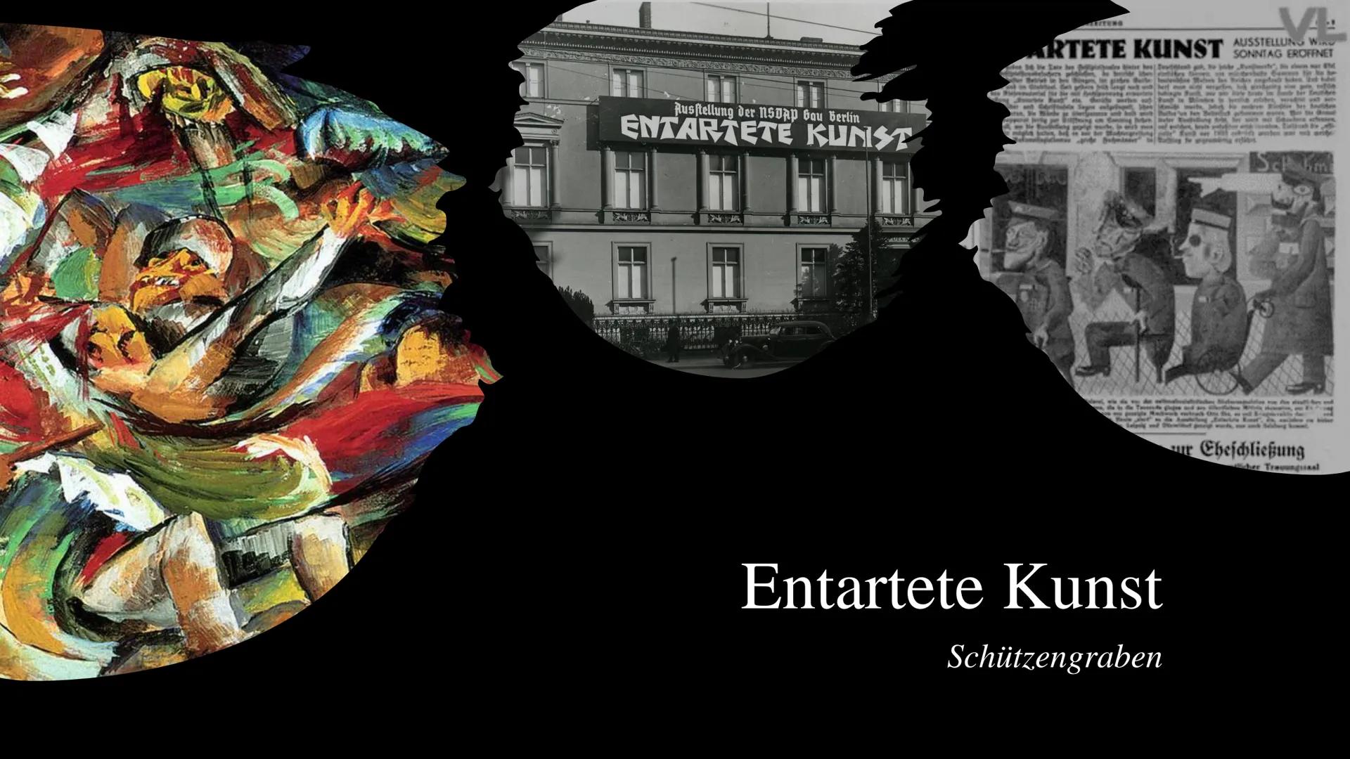 KRIEG DURCH
KUNST, OTTO DIX Einführung
(1891-1969)
Offenbarung oor judischon Dassensoolo"
ORLANDERZEITUNG
VA
AUSSTELLUNG W
O ENTARTETE KUNST