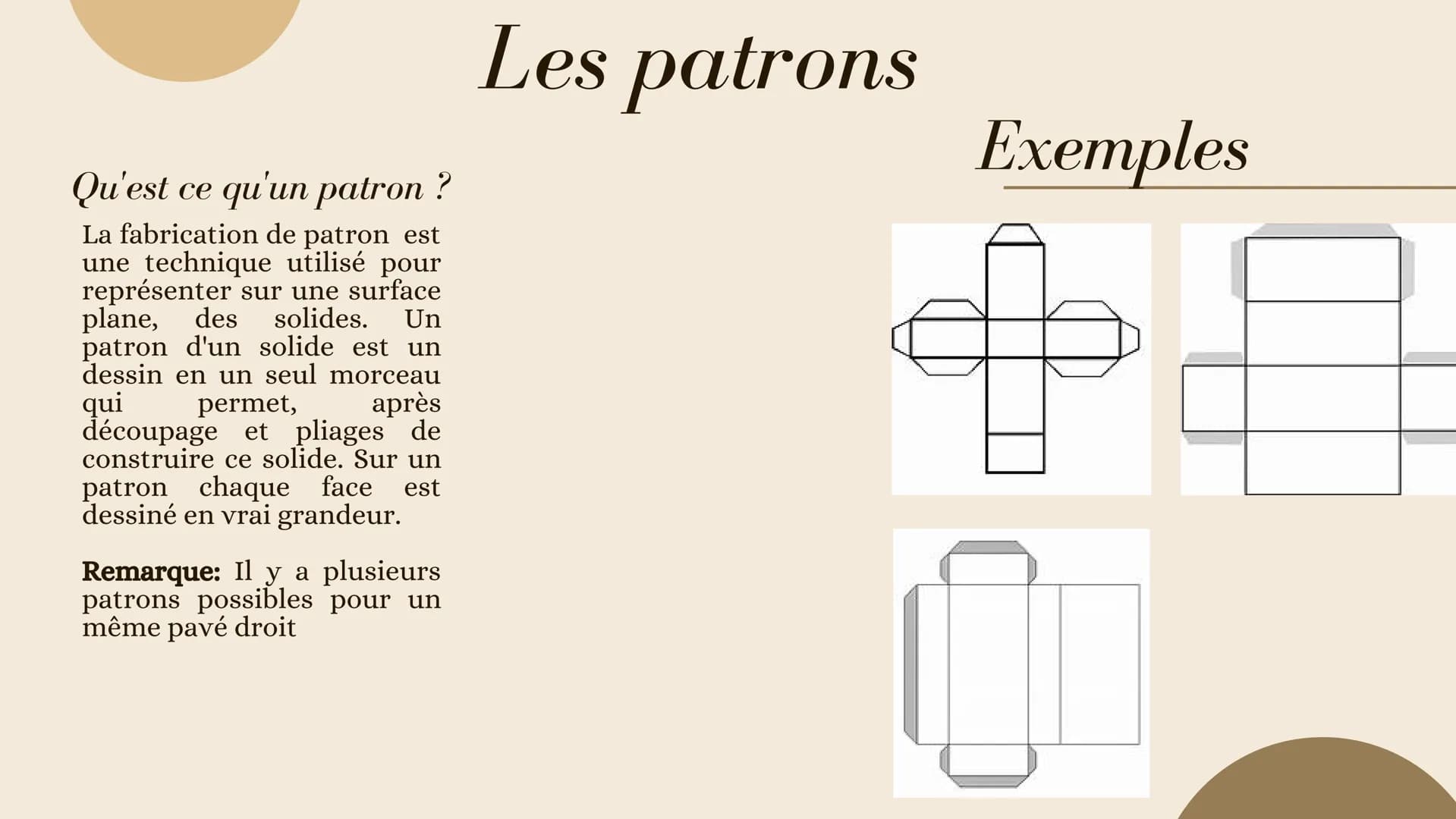 Maths
LES PAVÉS DROITS ET
AUTRES SOLIDES Définition
Le pavé droit ou le
parallélépipède rectangle est un
solide composé de 6
faces rectangul
