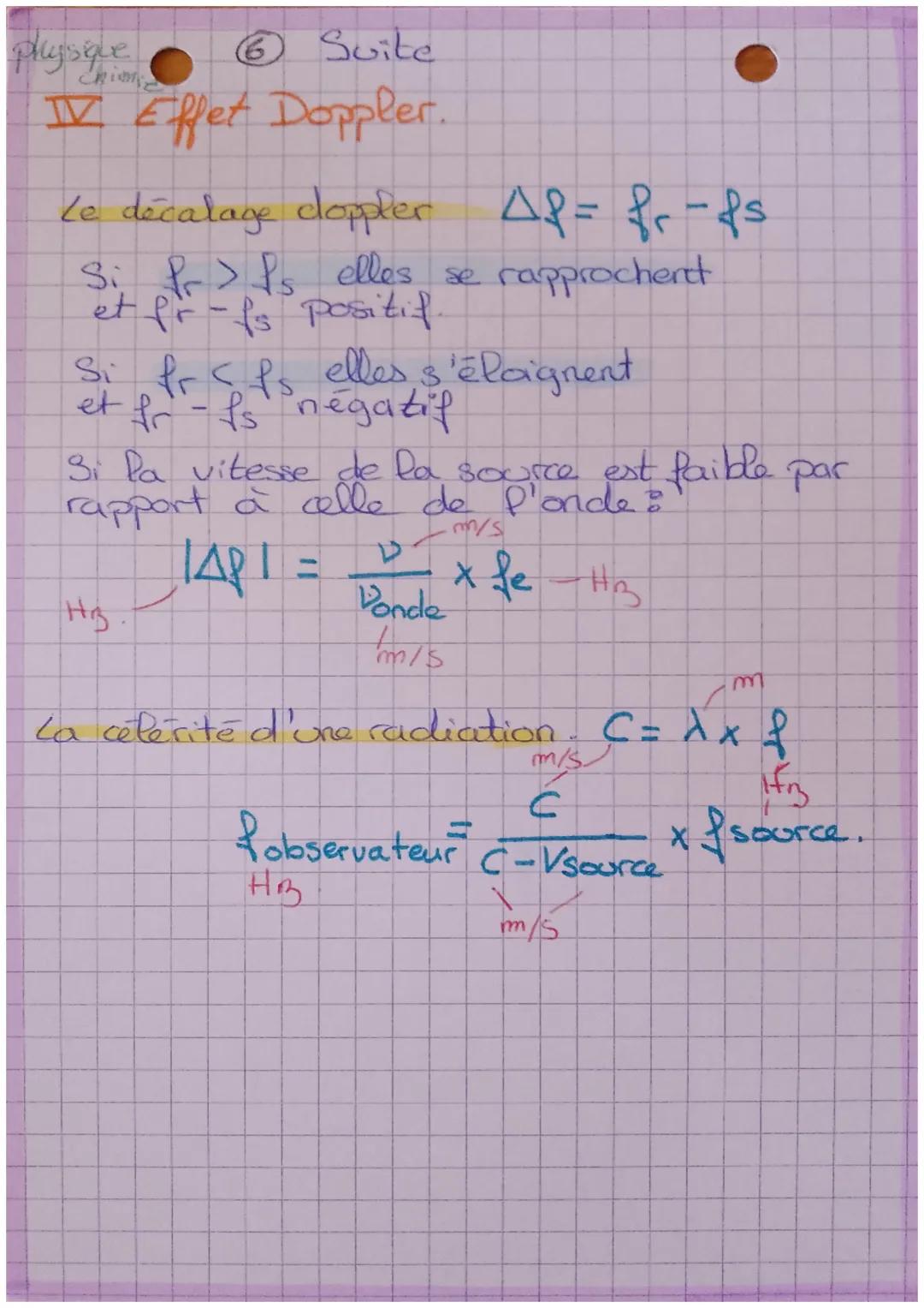 physiq chimi
Proprietesdes ondes et
effet Doppler.
I Rappel
Onde transversale = perturbation perpendicula
à la direction de la propagation
O