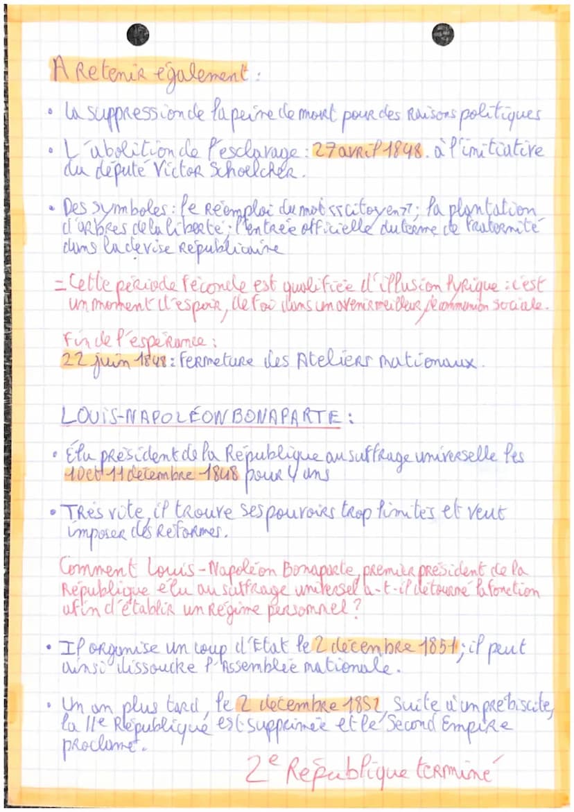 histoire
ème
me
II e'me Republique et 2ml Empire (1848-1870)
• La Deuxième Republique (1848-1852)
• Le Second Empire (1852-1870)
●
Rappel: d