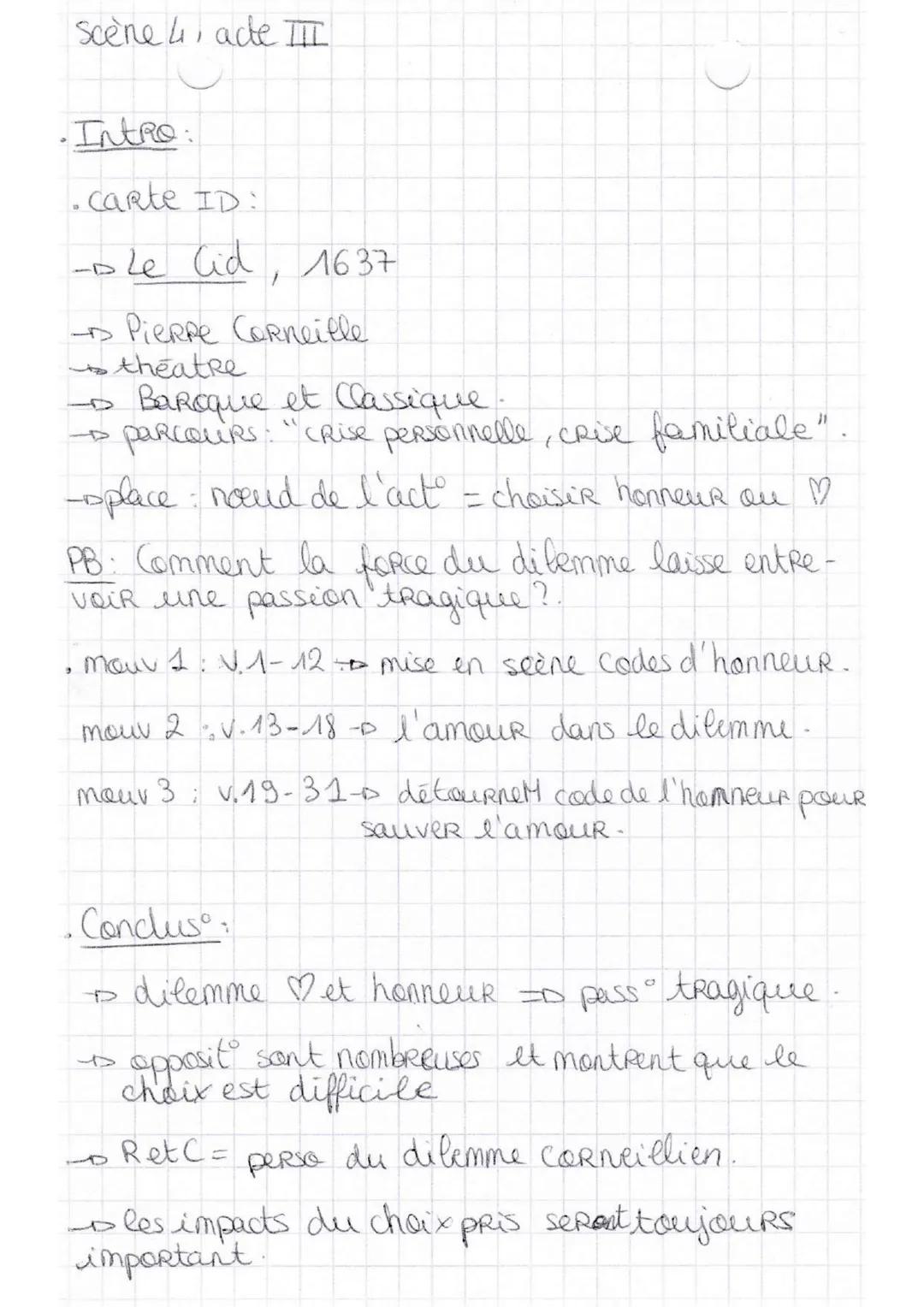 Lecture linéaire du Cid de Corneille 