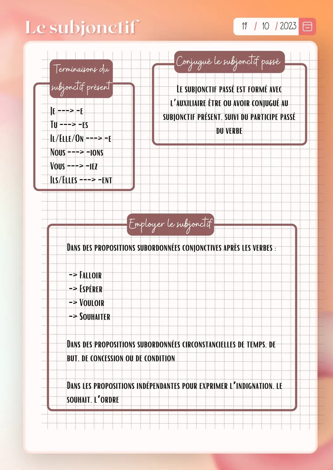 Le subjonctif 