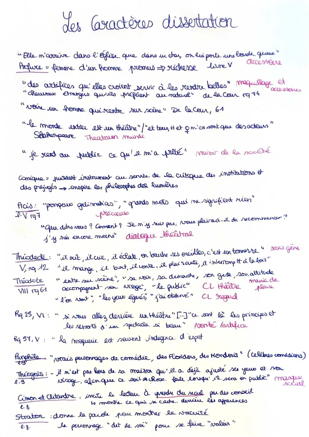 Citations Les Caractères La Bruyère pour la Dissertation - Comédie Sociale PDF