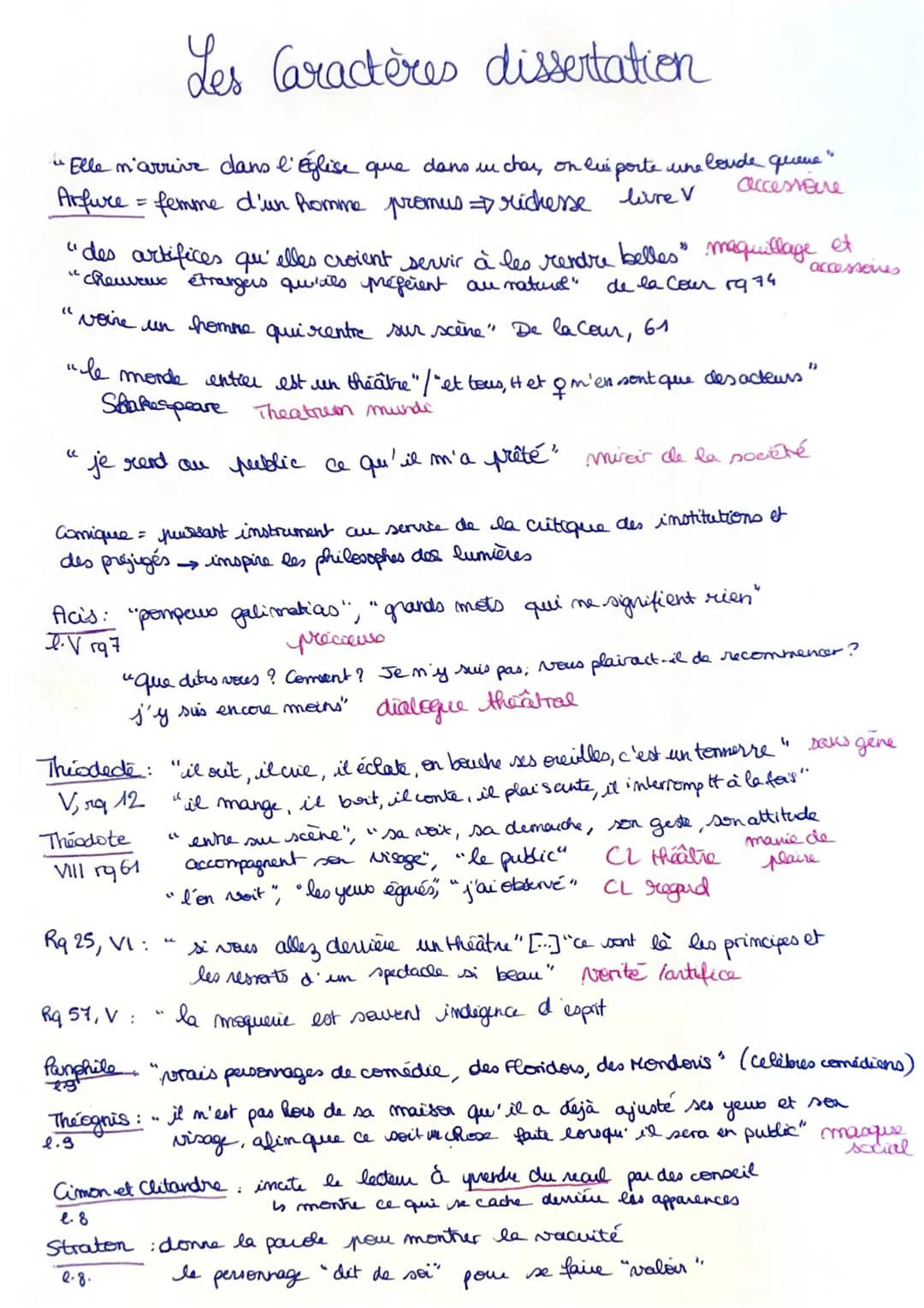 Les Caractères dissertation
"Elle n'arrive dans l'Église que dans un chay, on lui porte une londe queue"
Arfure = femme d'un homme promus ri