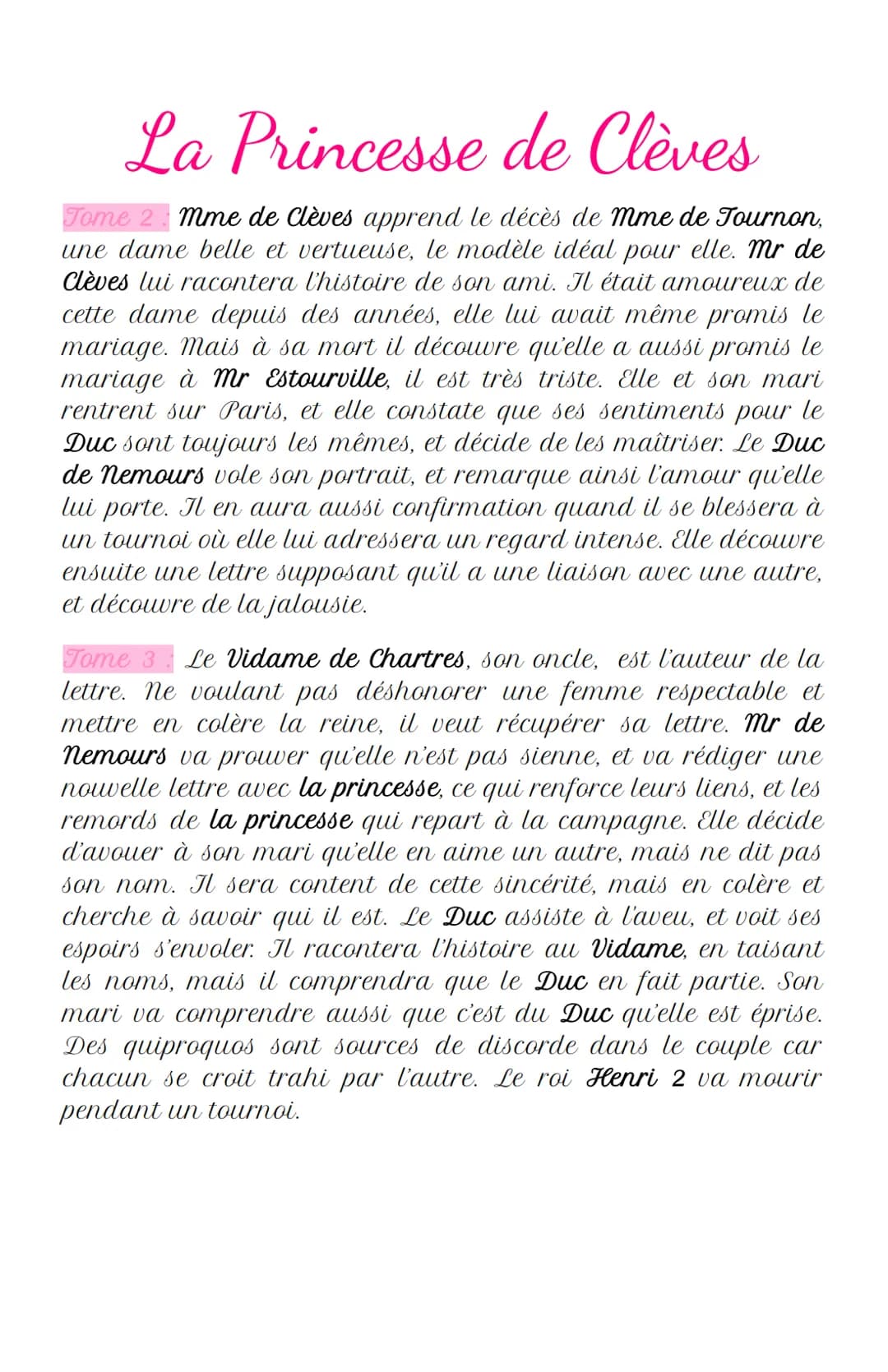 La Princesse de Clèves
L'auteur :
marie-Madeleine Pioche de la Vergne à une éducation soignée
(élève de grammairien ménage) et fréquente les