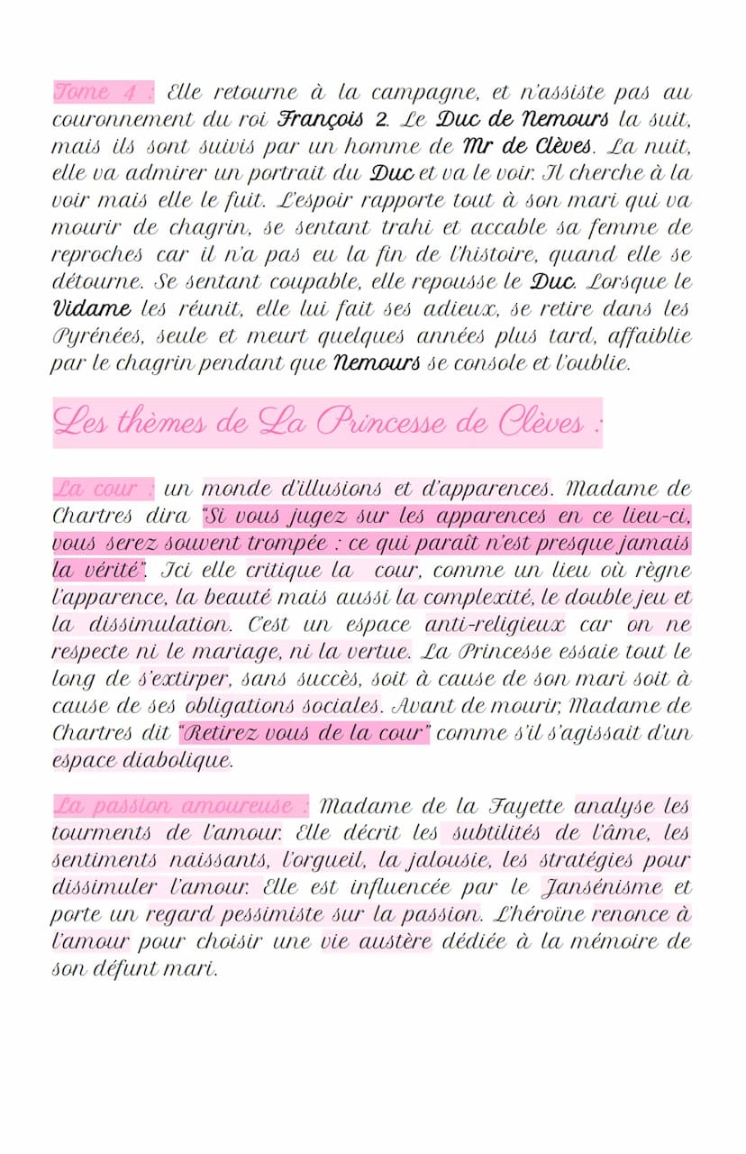 La Princesse de Clèves
L'auteur :
marie-Madeleine Pioche de la Vergne à une éducation soignée
(élève de grammairien ménage) et fréquente les