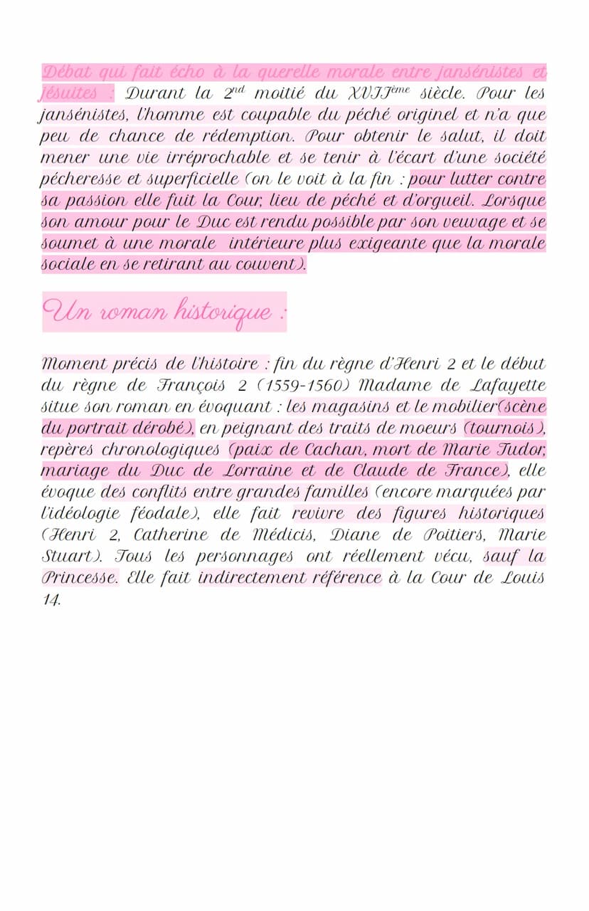 La Princesse de Clèves
L'auteur :
marie-Madeleine Pioche de la Vergne à une éducation soignée
(élève de grammairien ménage) et fréquente les