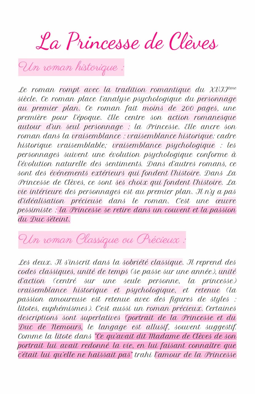 La Princesse de Clèves
L'auteur :
marie-Madeleine Pioche de la Vergne à une éducation soignée
(élève de grammairien ménage) et fréquente les